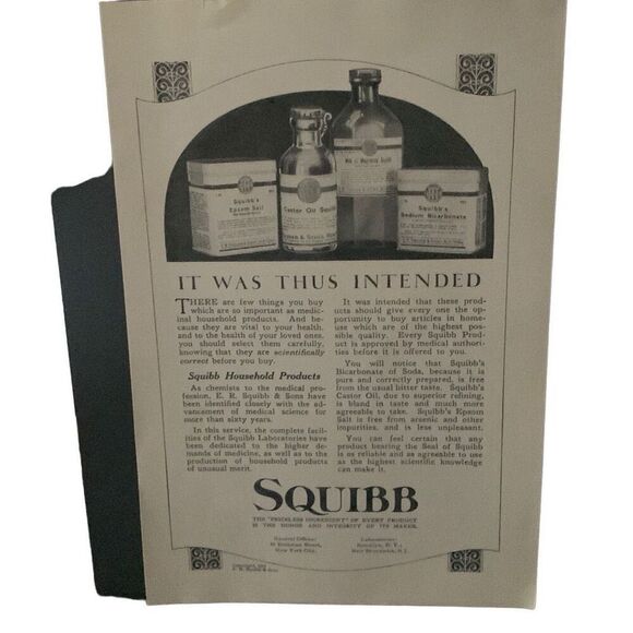 Vintage 1923 Squibb It Was Thus Intended Ad Advertisement - Picture 3 of 4